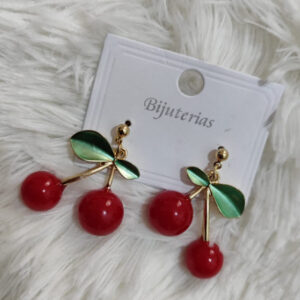 BIJUTERIA ARETES CEREZA