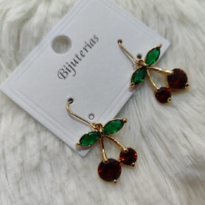 BIJUTERIA ARETES CEREZA