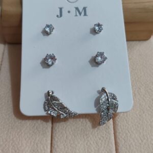BIJUTERIA ARETES SET 3 HOJITA