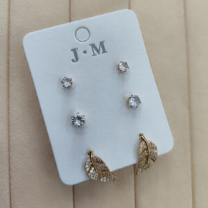 BIJUTERIA ARETES SET 3 HOJITA