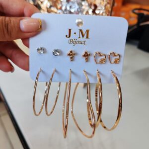 BIJUTERIA ARETES SET 7 CORAZON