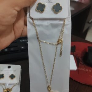 BIJUTERIA SET COLLAR Y AROS VAN CLEEF