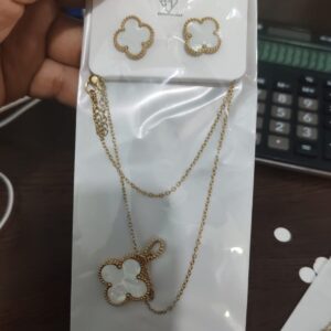 BIJUTERIA SET COLLAR Y AROS VAN CLEEF