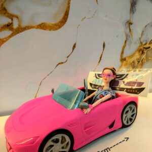 JUGUETE CARRO ROSA CON BARBIE